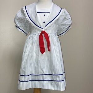 Vintage Bonnie jean sailor style navy white girls size 6